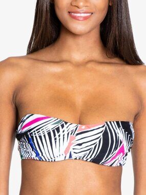 Rachel Rachel Roy Bikini Convertible Bandeau Swimsuit Top Tropical Size M NWT